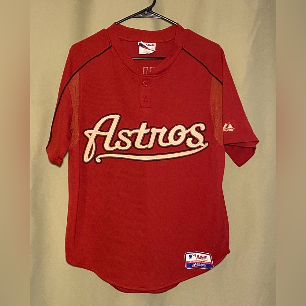 Vintage Majestic Jose Altuve # 27 Houston Astros Pullover Brick Red Jersey M